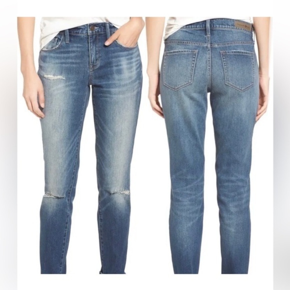 Treasure & Bond Boyfriend fit Distressed Denim Blue Jeans